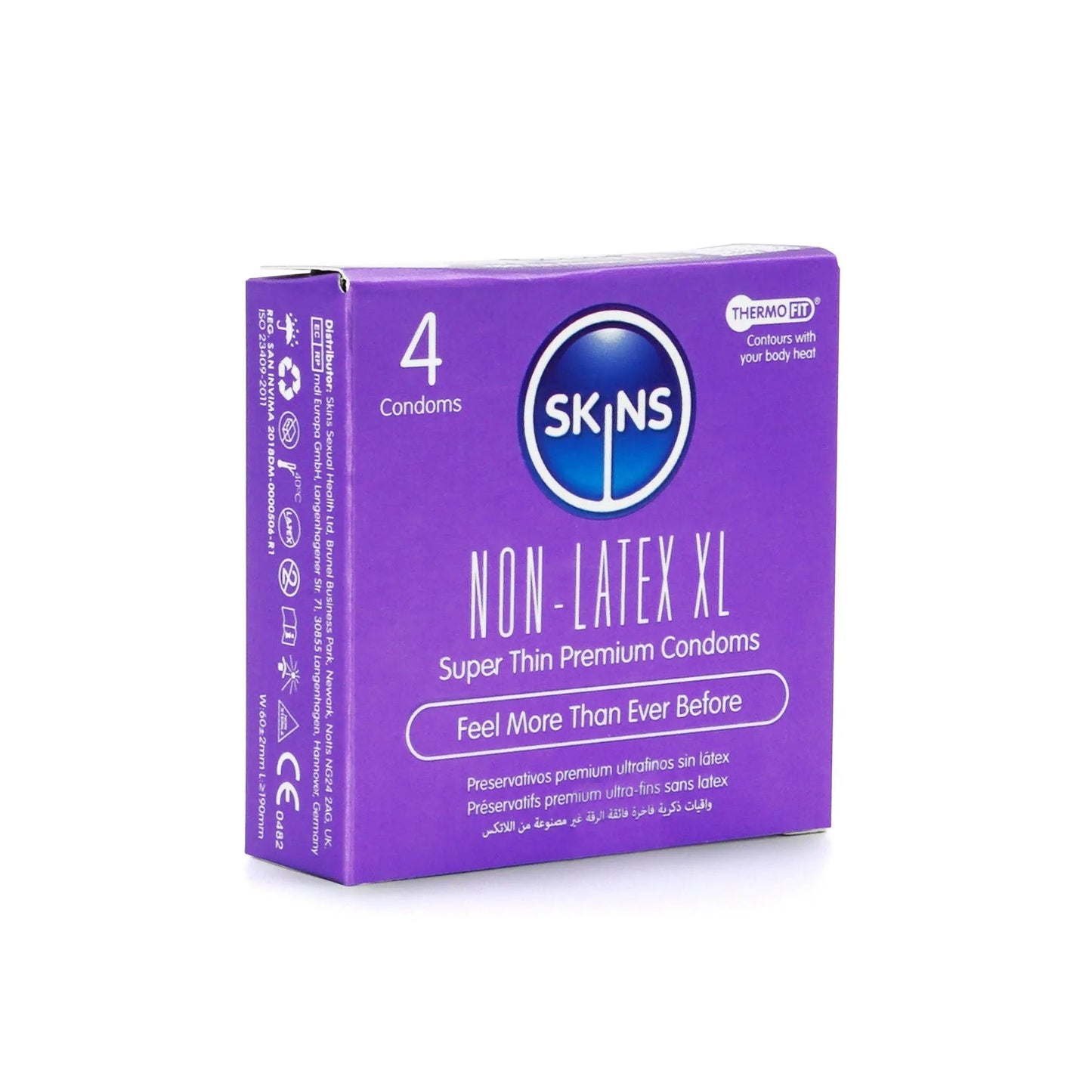 SKINS CONDOMS NON LATEX XL 4 PACK