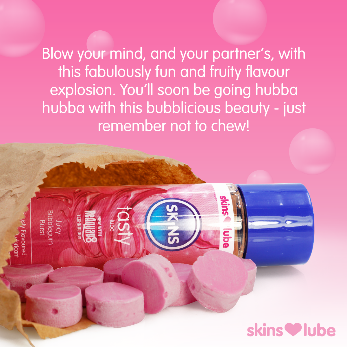 SKINS BUBBLEGUM WATER BASED LUBRICANT 130ml