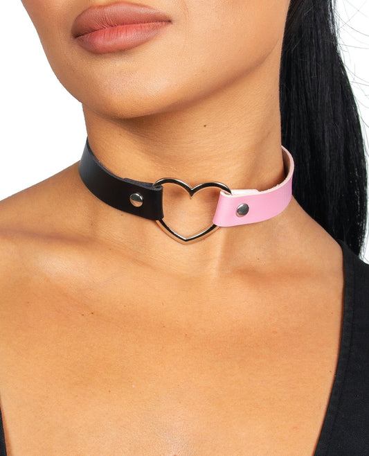 2 TONE HEART COLLAR.