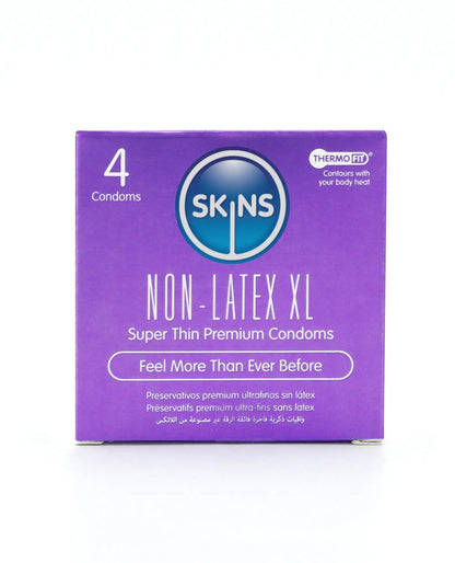 SKINS CONDOMS NON LATEX XL 4 PACK