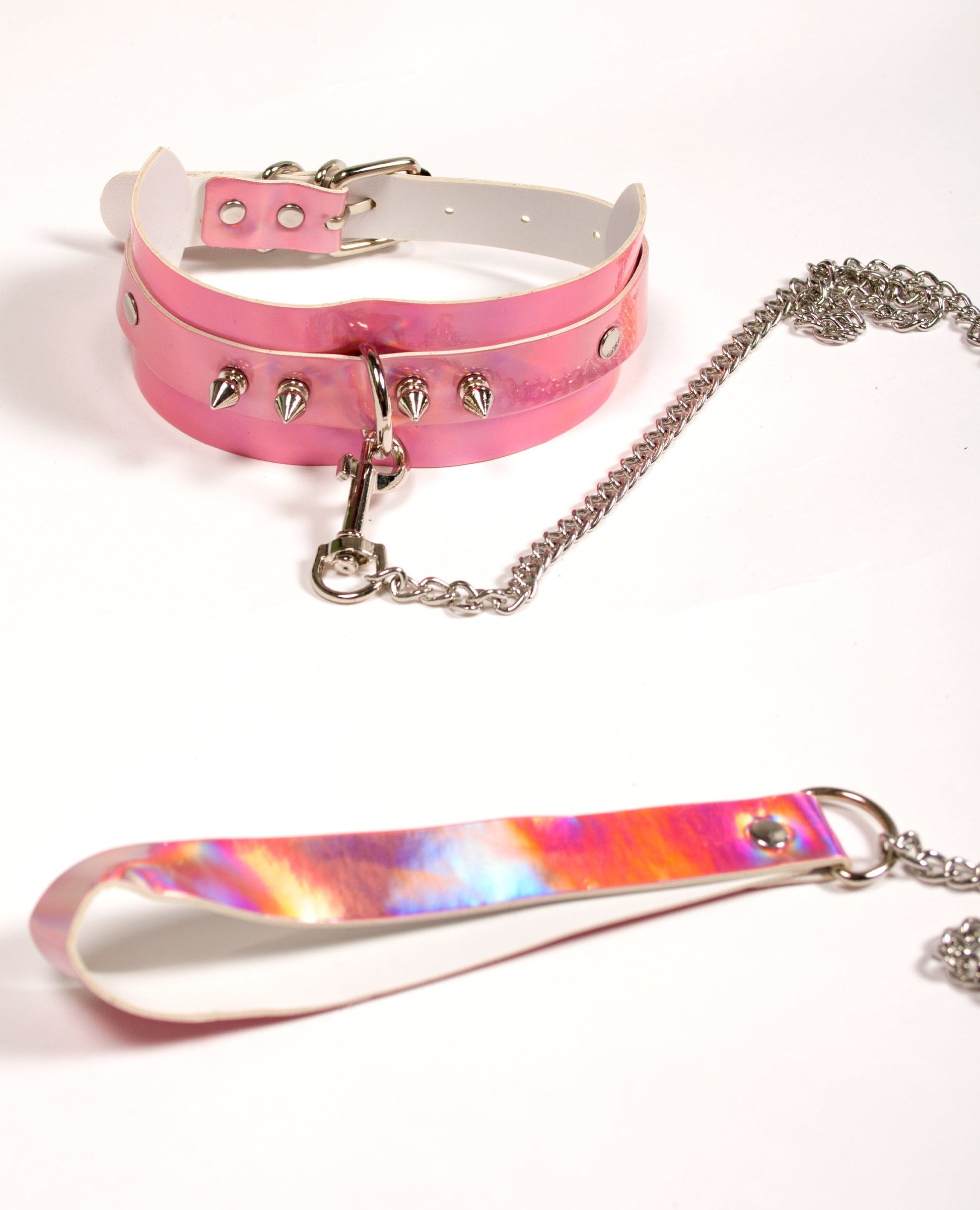 SPIKED COLLAR & LEASH.