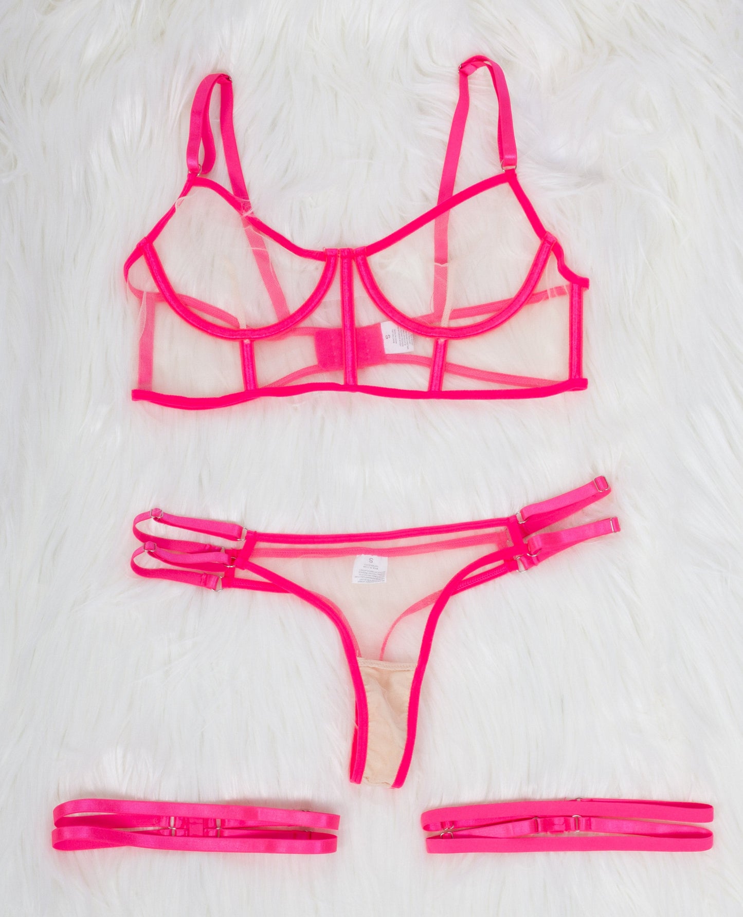 SILHOUETTE MESH BODY NEON PINK