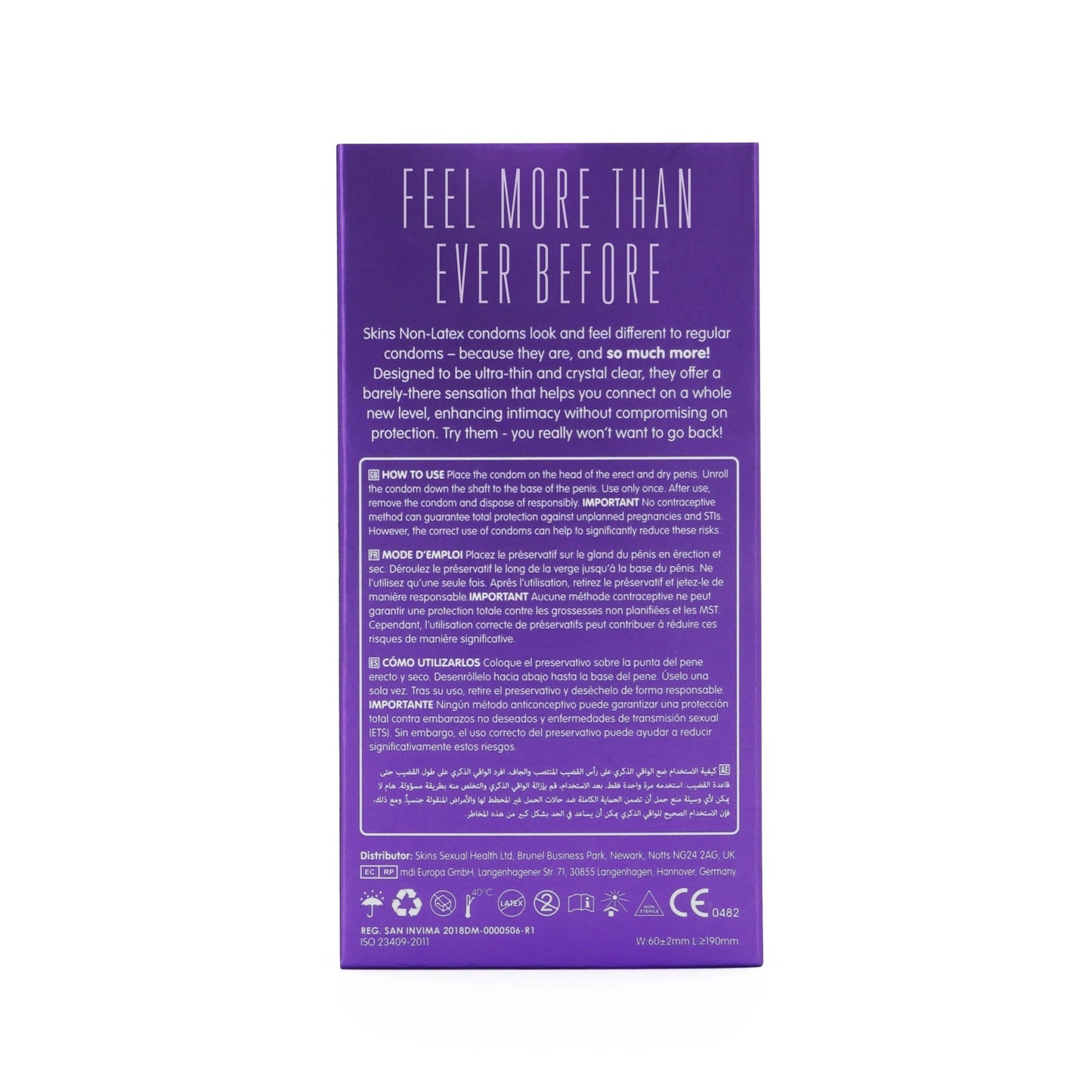 SKINS CONDOMS NON LATEX XL 8 PACK