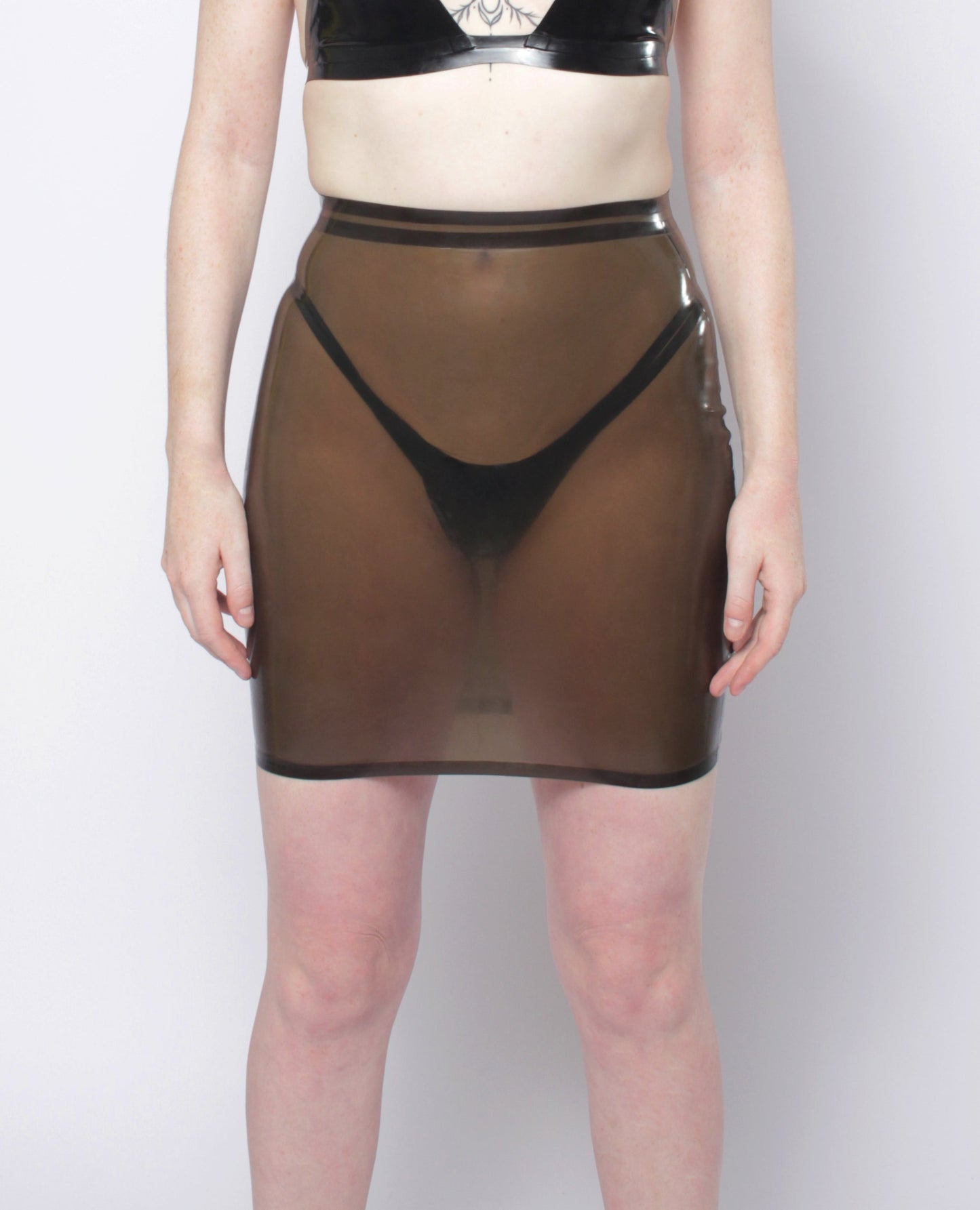 LATEX MINI PENCIL SKIRT